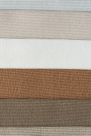 Closeup detail of multi color fabric texture samples.の写真素材