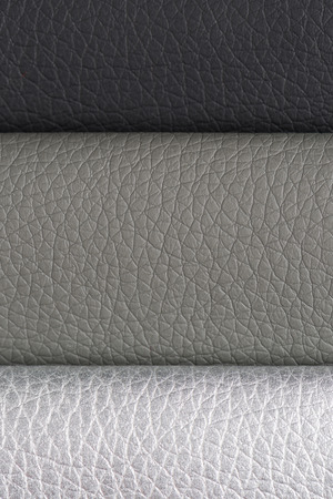 Grey leather texture closeup backgroud.の写真素材