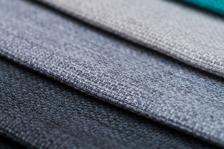 Closeup detail of multi color fabric texture samples.の写真素材