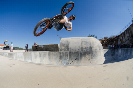BELMONTE, PORTUGAL - JULY 12, 2014  Daniel Penafiel from Spain during the The Lost Bowl Event のeditorial素材