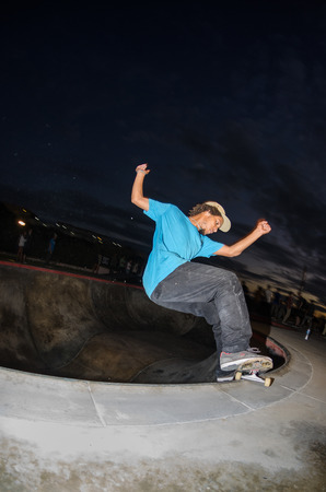 ERICEIRA, PORTUGAL - SEPTEMBER 7 2014: Josef Scott at the international skate demo DC Initials Tour.のeditorial素材