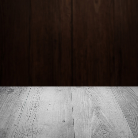 Wood background - table with wooden wall