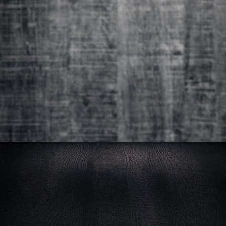 Wood background - table with wooden wallの写真素材