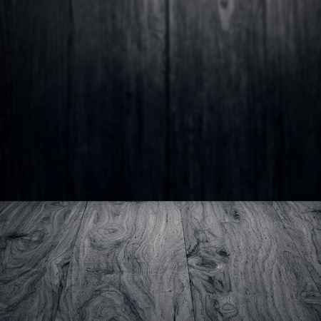 Wood background - table with wooden wallの写真素材