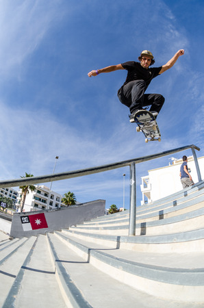 ALBUFEIRA, PORTUGAL - OCTOBER 5, 2014: Duarte Pombo during the 3rd Stage DC Skate Challenge by Fuel TV.のeditorial素材