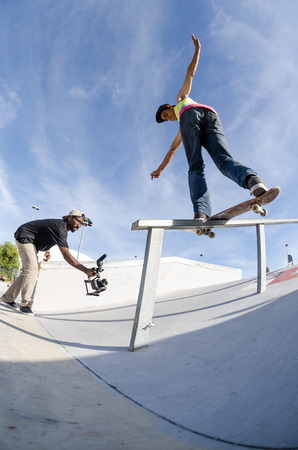 ALBUFEIRA, PORTUGAL - OCTOBER 5, 2014: Daniel Pinto during the 3rd Stage DC Skate Challenge by Fuel TV.のeditorial素材