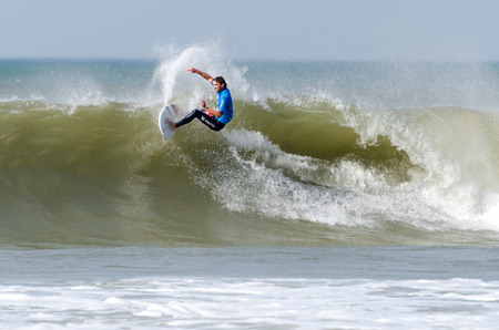 PENICHE, PORTUGAL - OCTOBER 19, 2014: Bret Simpson (USA) during the Moche Rip Curl Pro Portugal,...