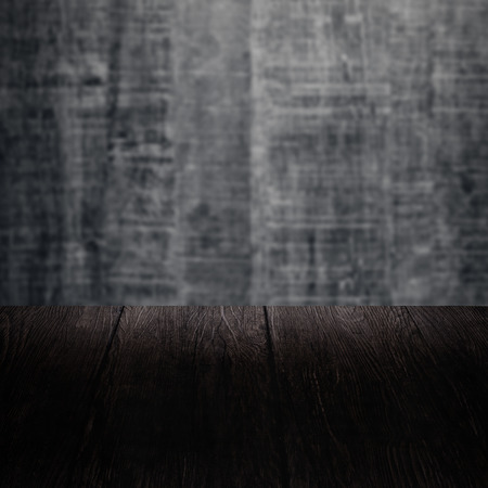 Wood background - table with wooden wallの写真素材