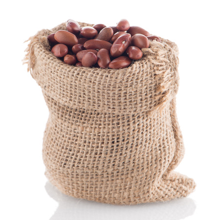 Red beans bag isolated on white background.の写真素材