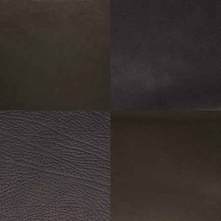 Set of grey leather samples, texture background.の写真素材