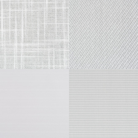 Set of white vinyl samples, texture background.