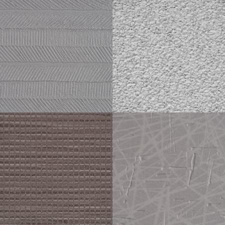 Set of grey vinyl samples, texture background.