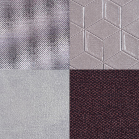 Set of purple vinyl samples, texture background.の写真素材