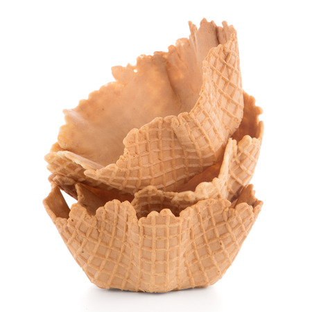 Wafer cups on white background.の写真素材