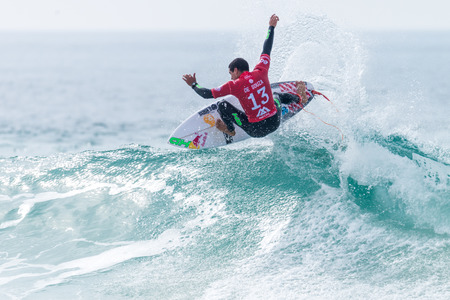 PENICHE, PORTUGAL - OCTOBER 23, 2015: Adriano De Souza BRA during the Moche Rip Curl Pro Portugal,...