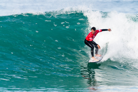 PENICHE, PORTUGAL - OCTOBER 23, 2015: Gabriel Medina BRA during the Moche Rip Curl Pro Portugal,...