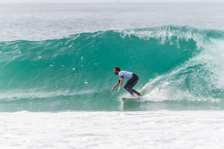 PENICHE, PORTUGAL - OCTOBER 23, 2015: Frederico Morais PRT during the Moche Rip Curl Pro Portugal, Men's Samsung Galaxy Championship Tour 10.のeditorial素材