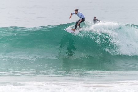 PENICHE, PORTUGAL - OCTOBER 23, 2015: Aritz Aranburu ESP during the Moche Rip Curl Pro Portugal, Men's Samsung Galaxy Championship Tour 10.のeditorial素材