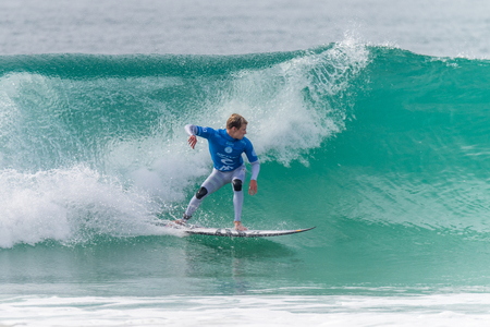 PENICHE, PORTUGAL - OCTOBER 23, 2015: Kolohe Andino USA during the Moche Rip Curl Pro Portugal,...