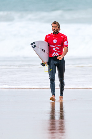PENICHE, PORTUGAL - OCTOBER 30, 2015: Francisco Morais POR during the Moche Rip Curl Pro Portugal, Men's Samsung Galaxy Championship Tour 10.のeditorial素材