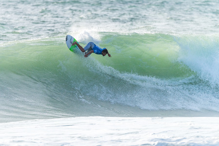PENICHE, PORTUGAL - OCTOBER 30, 2015: Italo Ferreira BRA during the Moche Rip Curl Pro Portugal,...