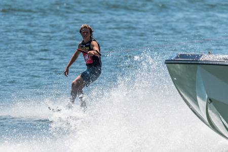 FERREIRA DO ZEZERE, PORTUGAL - JUNE 12, 2016: Elliot Digney (AUS) during the 2016 Nautique European Pro Am presented by Rockstar Energy.のeditorial素材