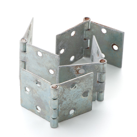 Four door hinges isolated on white background.