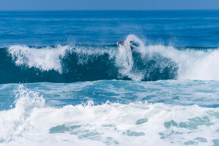 VIANA DO CASTELO, PORTUGAL - SEPTEMBER 22, 2016: Uri Valadao (BRA) during  the Viana World Bodyboard Championship 2016.のeditorial素材
