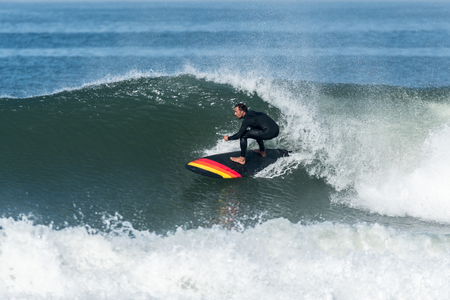 Stand up paddle surfer on the atlantic ocean.の写真素材
