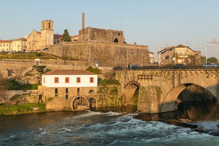 BARCELOS, PORTUGAL - CIRCA JAUARY 2019: View of Barcelos city with Cavado river in Portugal. It is...