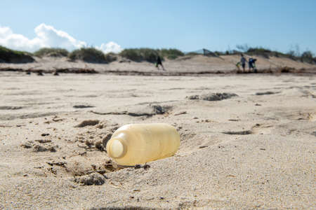 OVAR, PORTUGAL - CIRCA APRIL 2021: Activity of Portuguese volunteer group keeping plastic waste out...