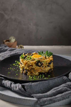 Chicken Ã  bras, traditional Portuguese dish.の写真素材