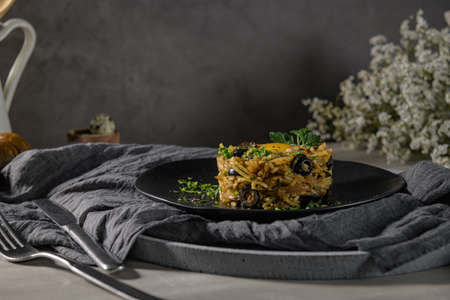 Chicken Ã  bras, traditional Portuguese dish.の写真素材