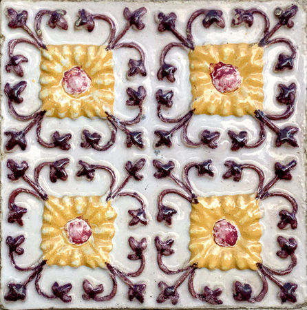Traditional ornate portuguese decorative tiles tiles.の写真素材