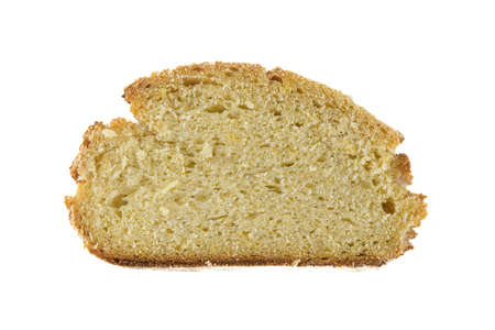 Slice of bread isolated on white background.