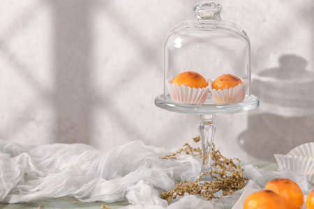 Traditional Portuguese conventual sweet called Castanha De Ovo from Alcobaca, Portugal.の写真素材