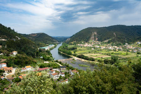 PENACOVA, PORTUGAL - 13 MAY 2022: Penacova view from the viewpoint Emidio da Silva Portugal viewpoint.のeditorial素材