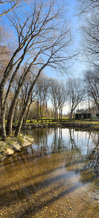 Nadais leisure park on the banks of the UÃ­ma river in Santa Maria da Feira, Portugal.
