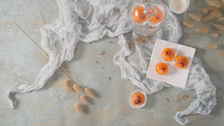 Traditional Portuguese conventual sweet called Castanha De Ovo from Alcobaca, Portugal.