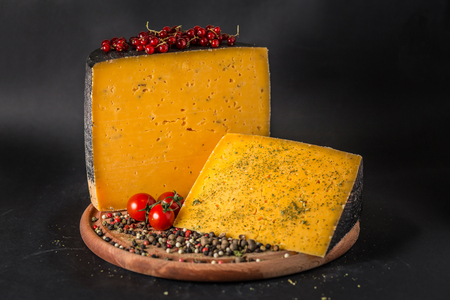 Cheese with Pepper, Tomatoes and Berries.の写真素材