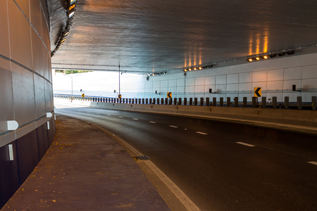 The underground tunnel was colored in bright.の写真素材