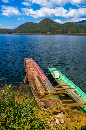 ChiangMai, Thailand. January, 26-2017: The available quantity of water has been reserved at the irrigation dam as the reasons of needing for agricultural purposes in remote districts.の写真素材