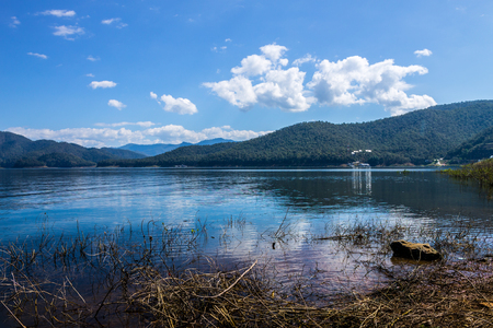 ChiangMai, Thailand. January, 26-2017: The available quantity of water has been reserved at the irrigation dam as the reasons of needing for agricultural purposes in remote districts.の写真素材
