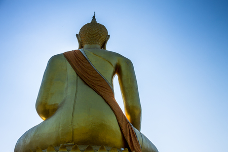 ChiangMai, Thailand. January, 19-2017: Buddha image was located on the top of a mountain in meditation form.の写真素材