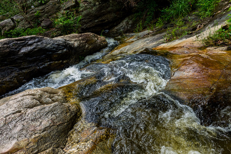 ChiangMai, Thailand. October, 07-2016: Huay Kaew water fall flows down from top of the Suthep mountain.の写真素材