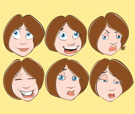 Woman facesのイラスト素材