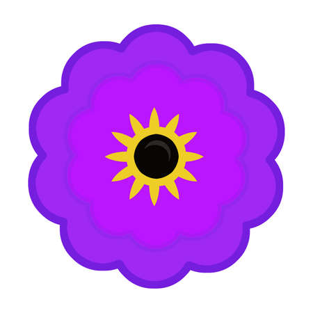 Cartoon scene with plant flower on white background illustration for the childrenの写真素材