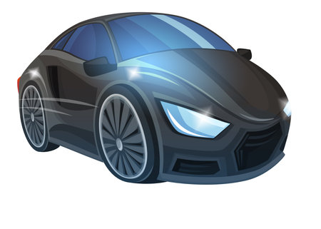 Cartoon street racing car vehicle on white background illustration for kidsの写真素材