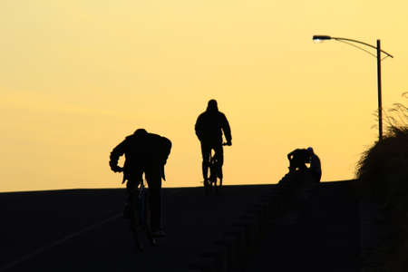 People Riding Bicycleの写真素材