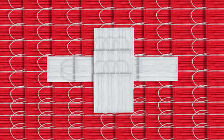 Background Of Are Plane Of Surgical Mask To Make Flag Of Switzerland